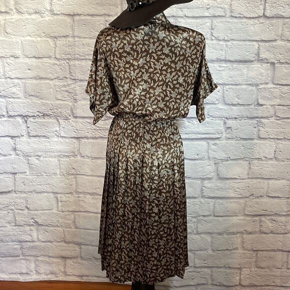 Vintage Willy’s Influence pleated Autumn pattern midi dress - Picture 2 of 9